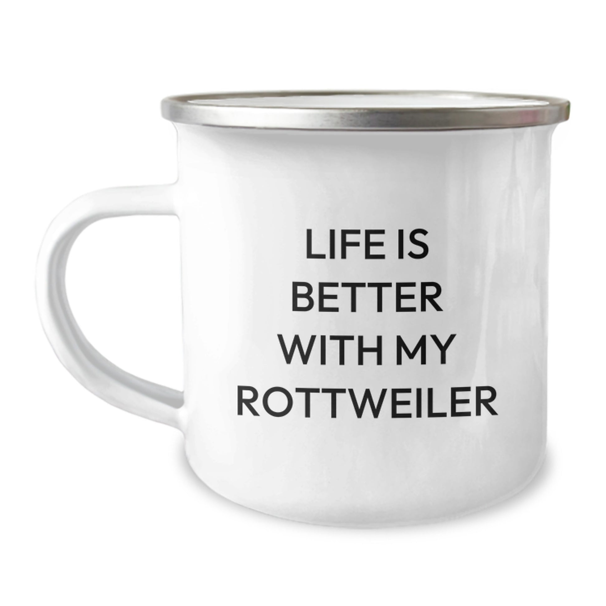 Rottweiler Dog Lover Gifts from Men for Rottweiler Dog Owners on Valentine's Funny Camping Mug - Image 1