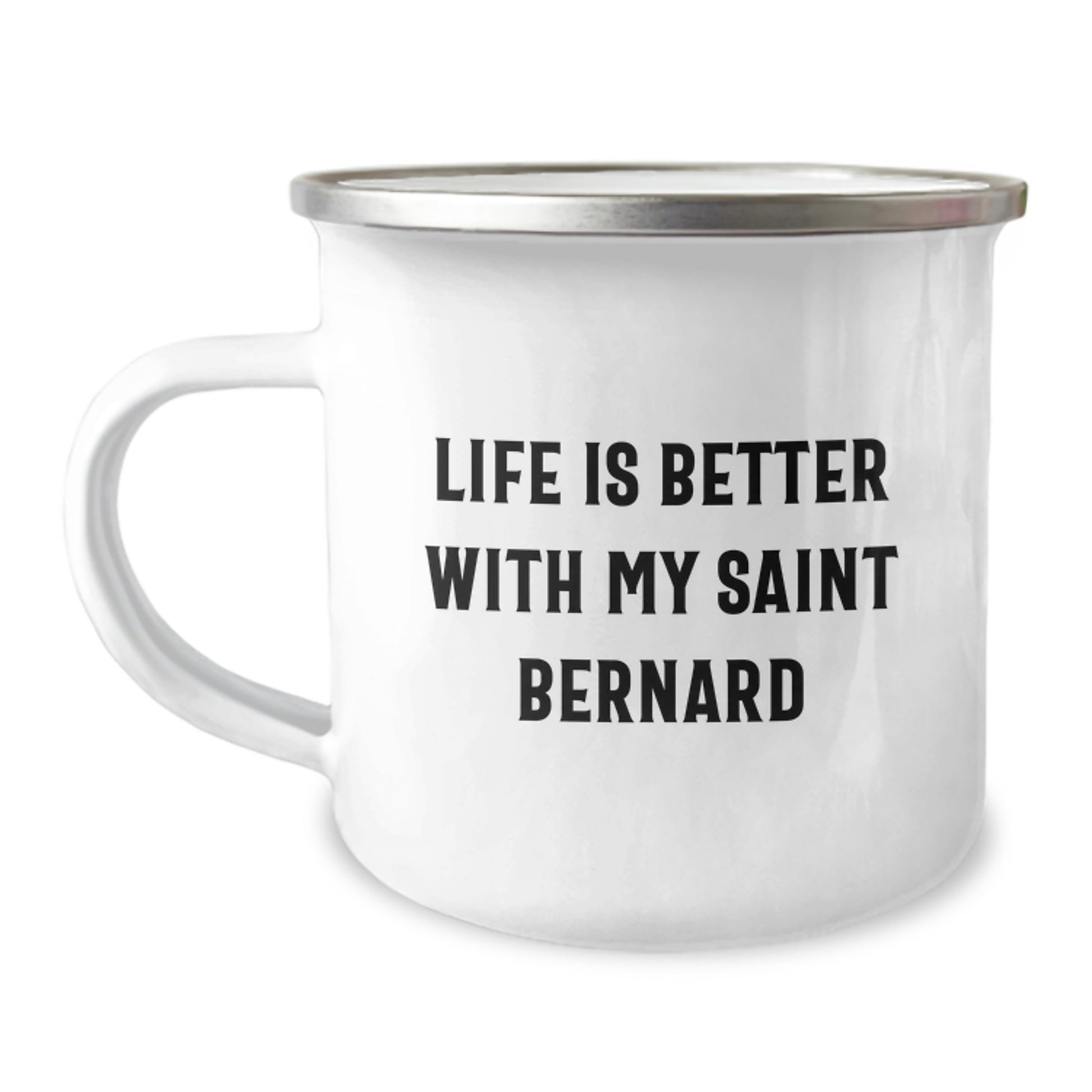 Funny Saint Bernard Dog Gifts for Men, Unique Camping Mug from Valentine's, Funny Quote 'Life Is Better With My Saint Bernard' - Image 1