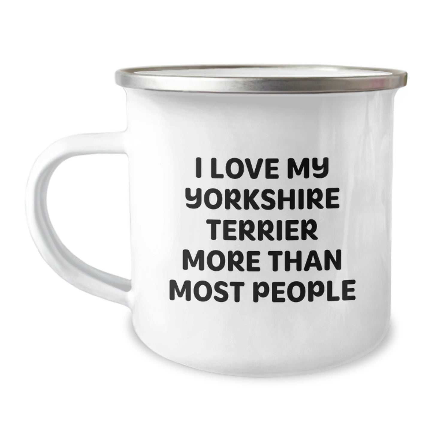 Funny Yorkshire Terrier Dog Lover Gifts from Men to Family - I Love My Yorkshire Terrier More Than Most People Birthday Camping Mug - Image 1