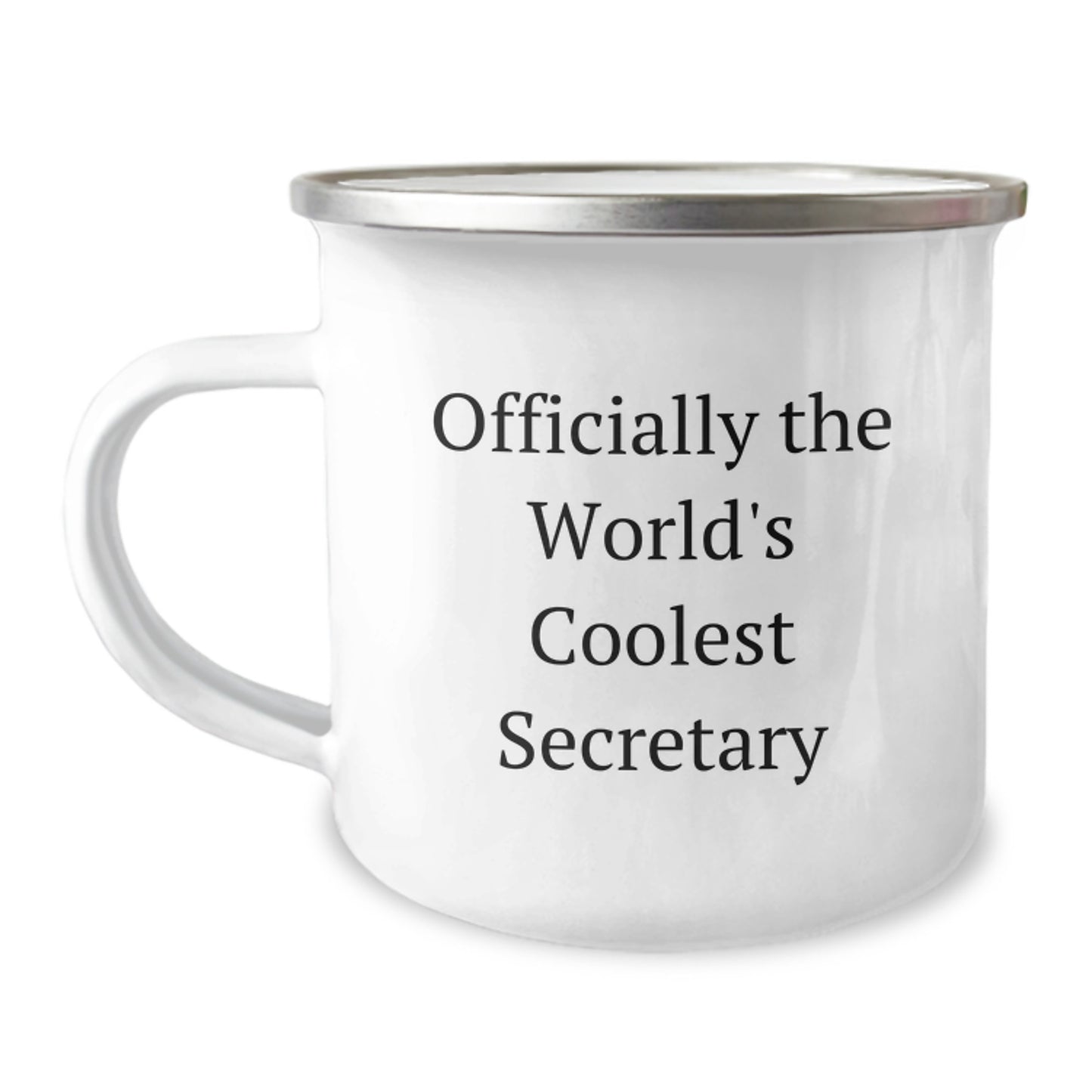 Funny Secretary Gifts, 'Officially The World's Coolest Secretary' Camping Mug for Birthday, Gifts from Men to Secretary, Unique and Coolest Secretary Mug for Camping - Image 1