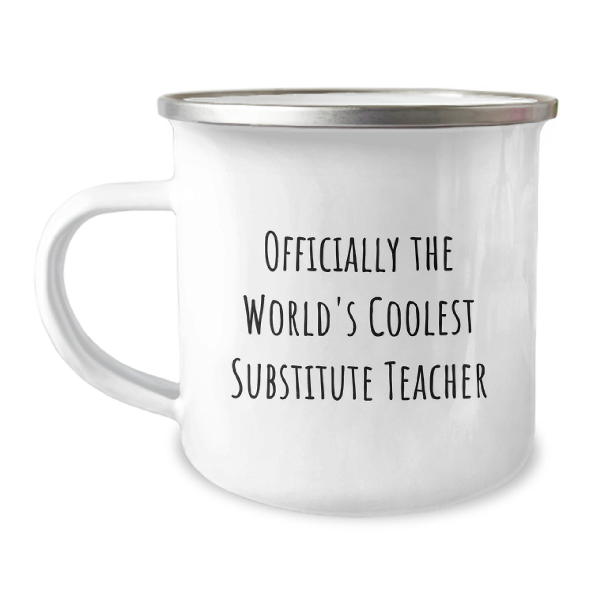 Funny Christmas Substitute Teacher Gifts from Friends, Unique Camping Mug for Substitute Teachers, World's Coolest Substitute Teacher Quote, Stainless Steel - Image 1
