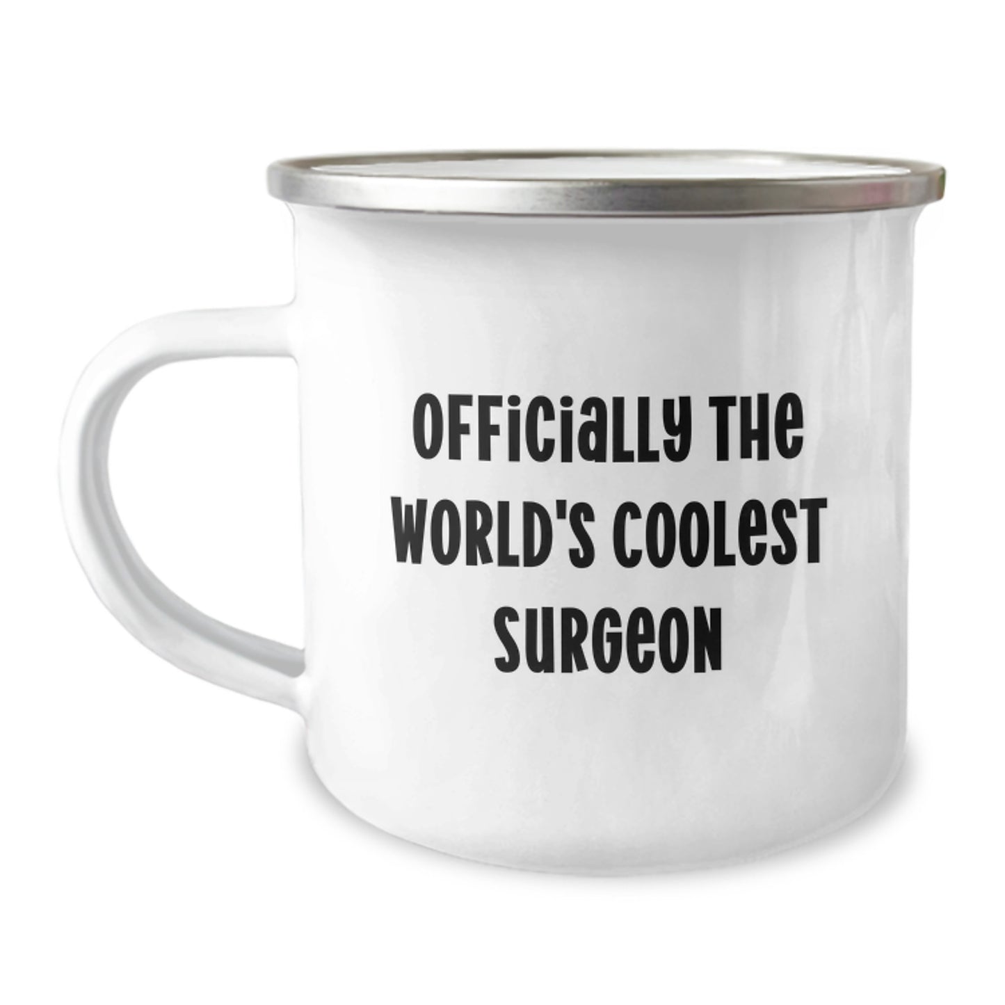 Surgeon's Cool Birthday Unique Gift, Officially The World's Coolest Surgeon Quote Camping Mug, Gifts from Friends for Surgeon - Image 1