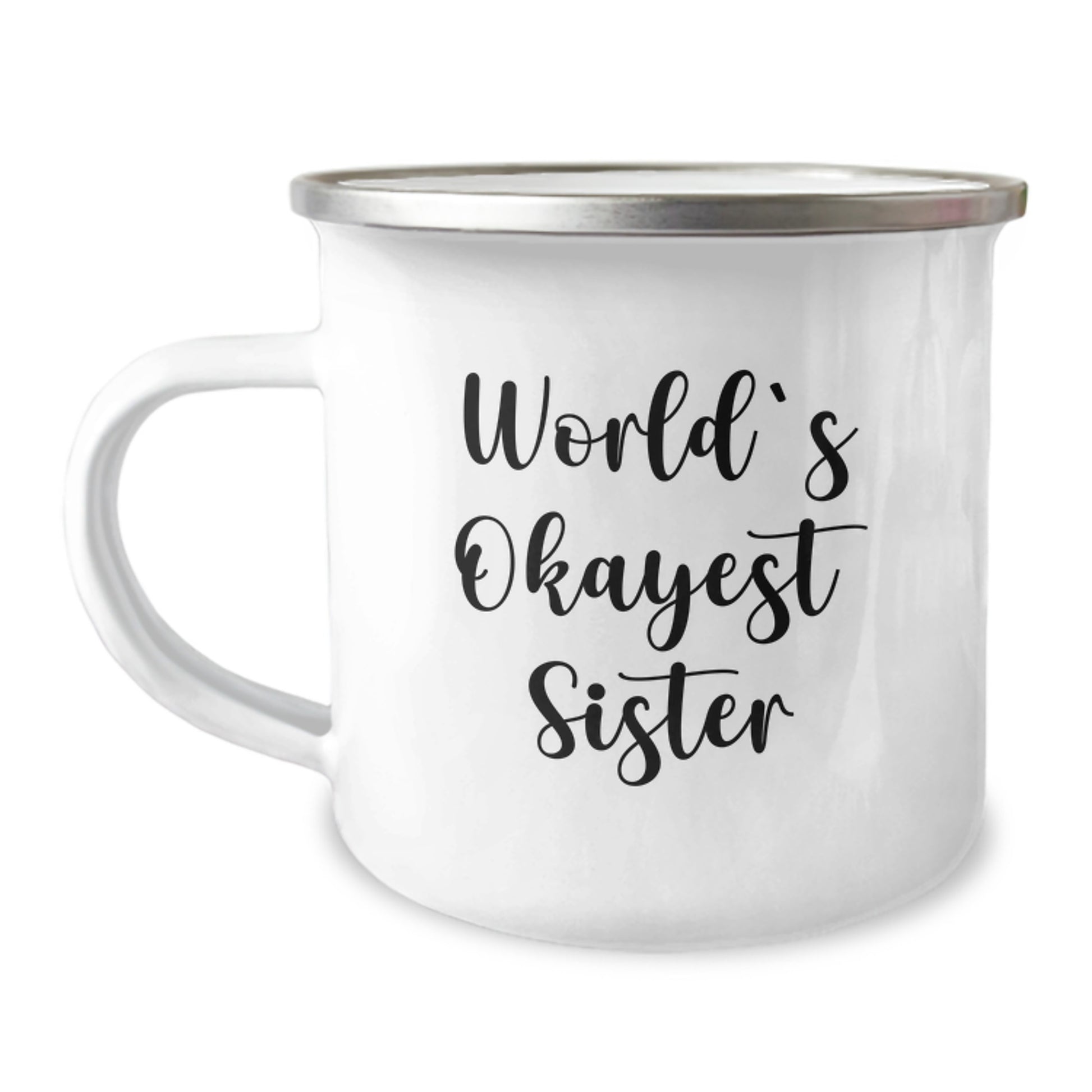 Gifts from Sisters, Funny World's Okayest Sister Christmas Unique Gifts for Sisters Men Women Friends Coworkers Family Camping Mug - Image 1