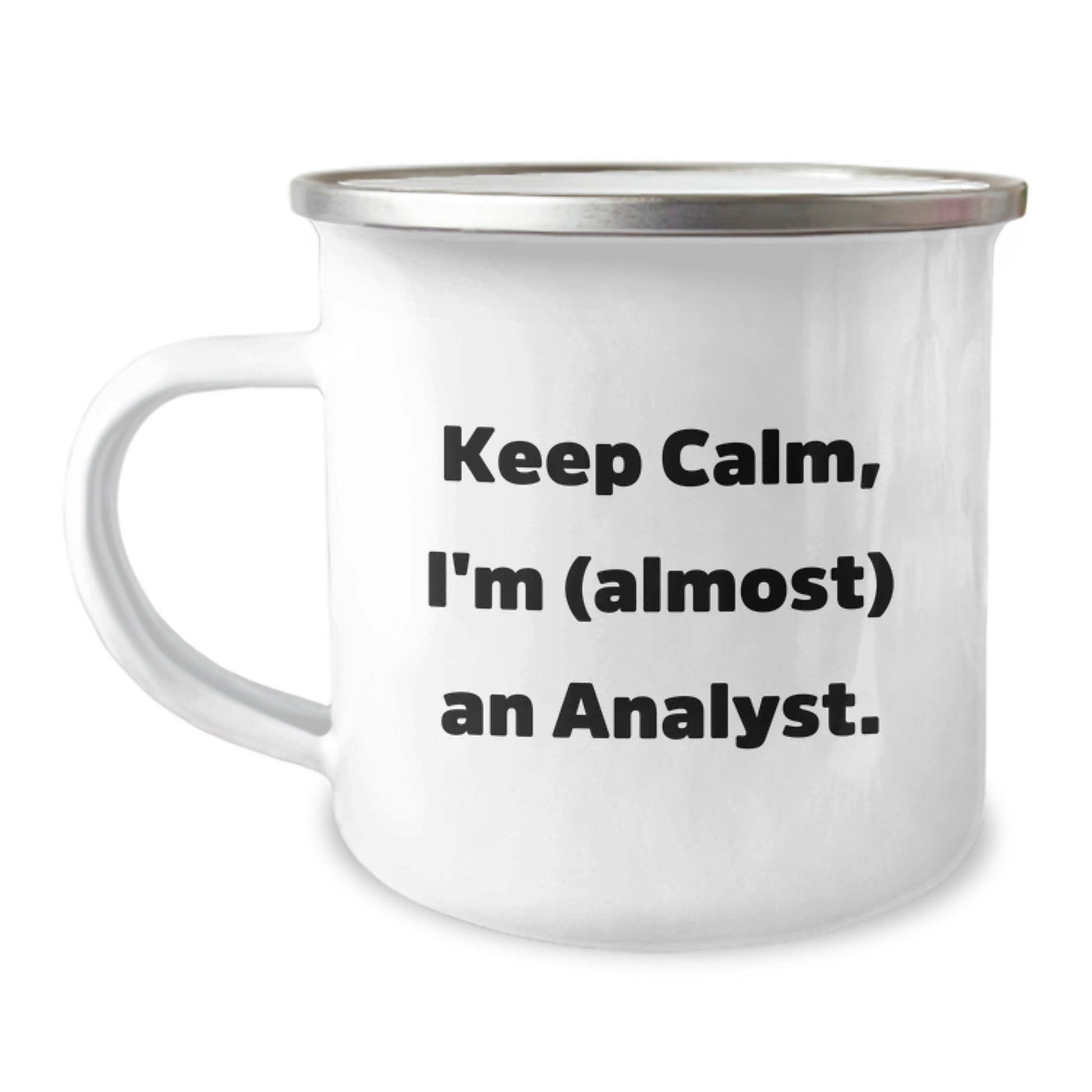 Funny Analyst Gifts from Friends for Christmas Unique Camping Mugs 'Keep Calm, I'm (almost) An Analyst.' for Men Women Coworkers Family - Image 1