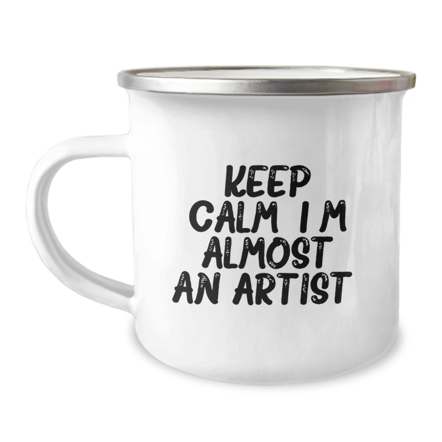 Funny Artist Gifts from Friends for Men Christmas Unique Camping Mugs - Keep Calm I'm (almost) An Artist. - Image 1