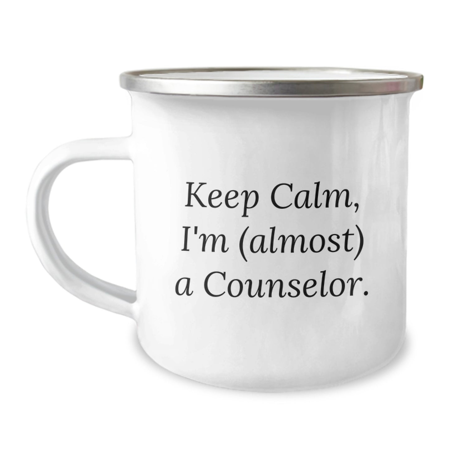 Funny Counselor Gifts for Men, Women, Friends, Coworkers and Family - Keep Calm I'm (almost) A Counselor Camping Mug, Christmas Unique Gifts from Friends - Image 1