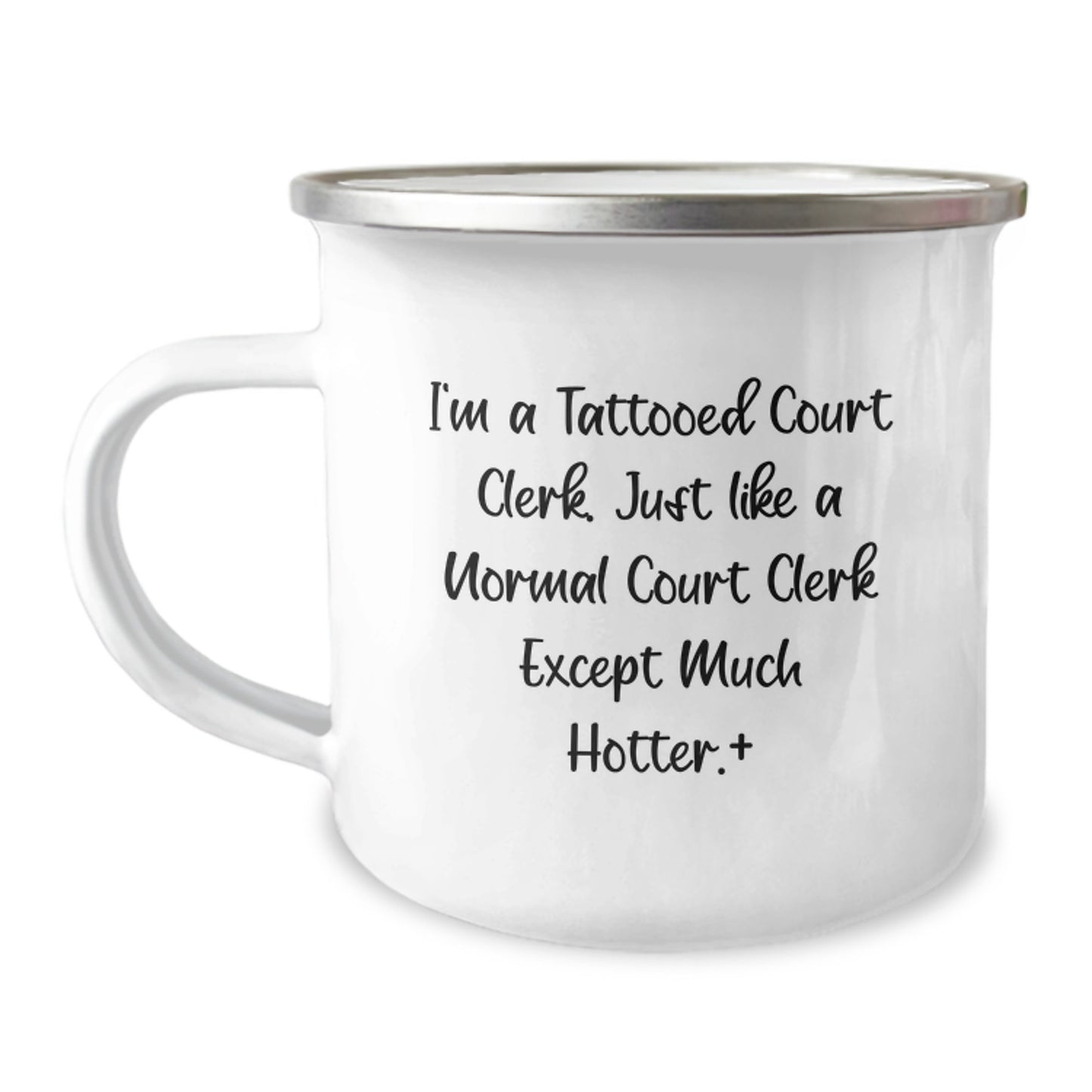 Court Clerk Christmas Unique Gifts from Friends for Court Clerk - Funny Court Clerk Camping Mug - 'I'm A Tattooed Court Clerk' - Image 1