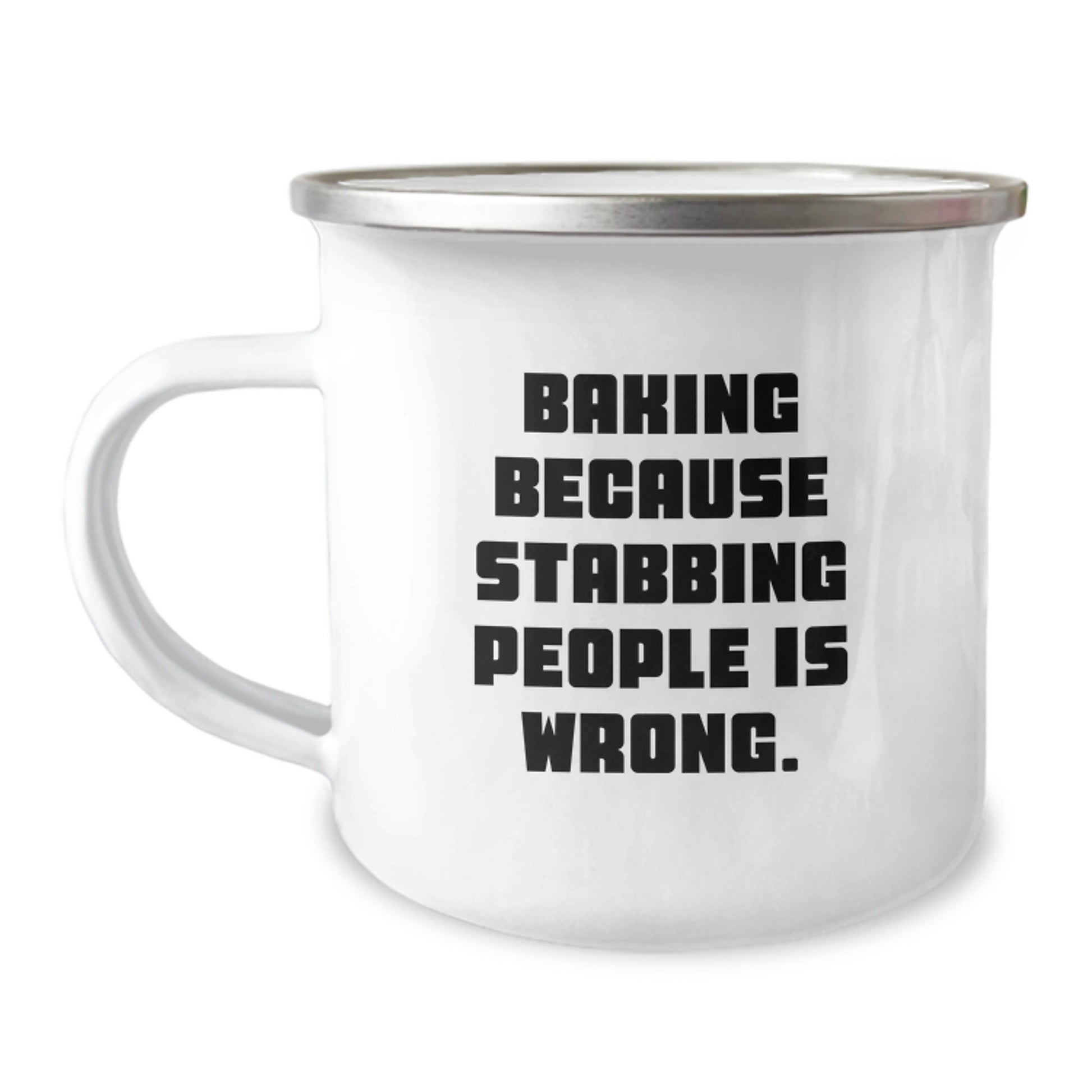 Funny Baking Gifts for Friends - Christmas Unique Baking Themed Camping Mug - Gifts from Men to Women, Baking Lovers, Friends - 12 oz Stainless Steel with Enamel Finish - Image 1