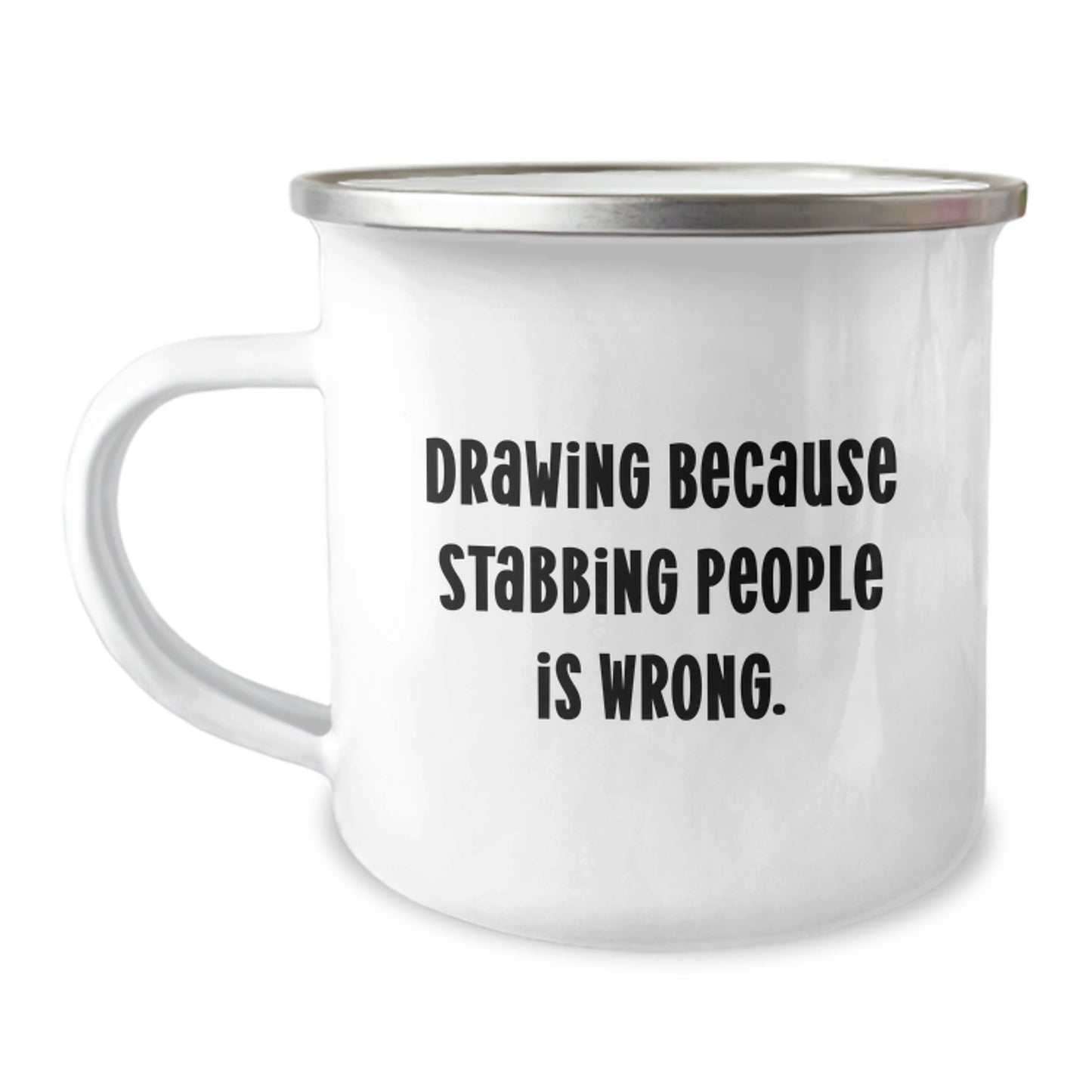 Funny Drawing Gifts for Men, Women, Friends, Coworkers, Family - Christmas Unique Artistic Mug - Drawing Because Stabbing People Is Wrong. - Image 1