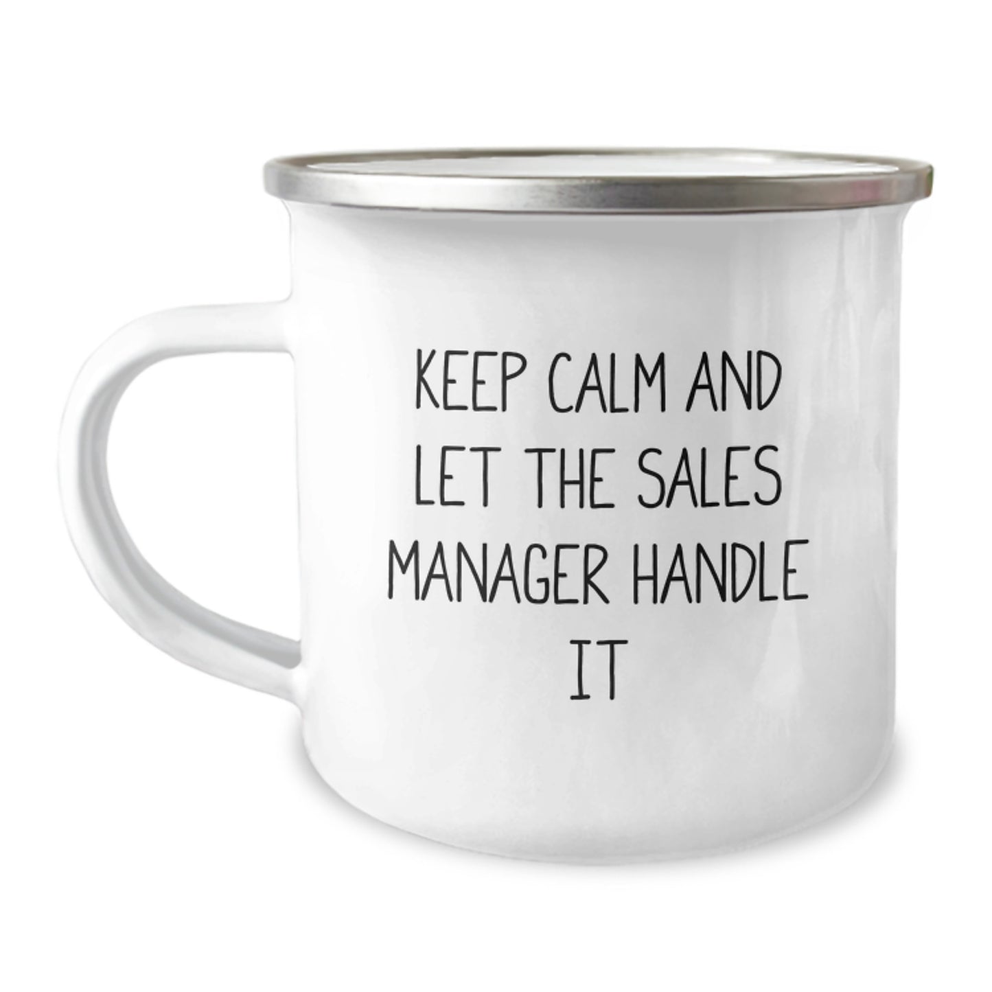 Funny Sales Manager Gifts for Him, 'Keep Calm And Let The Sales Manager Handle It' Christmas Unique Camping Mugs for Men from Family - Image 1