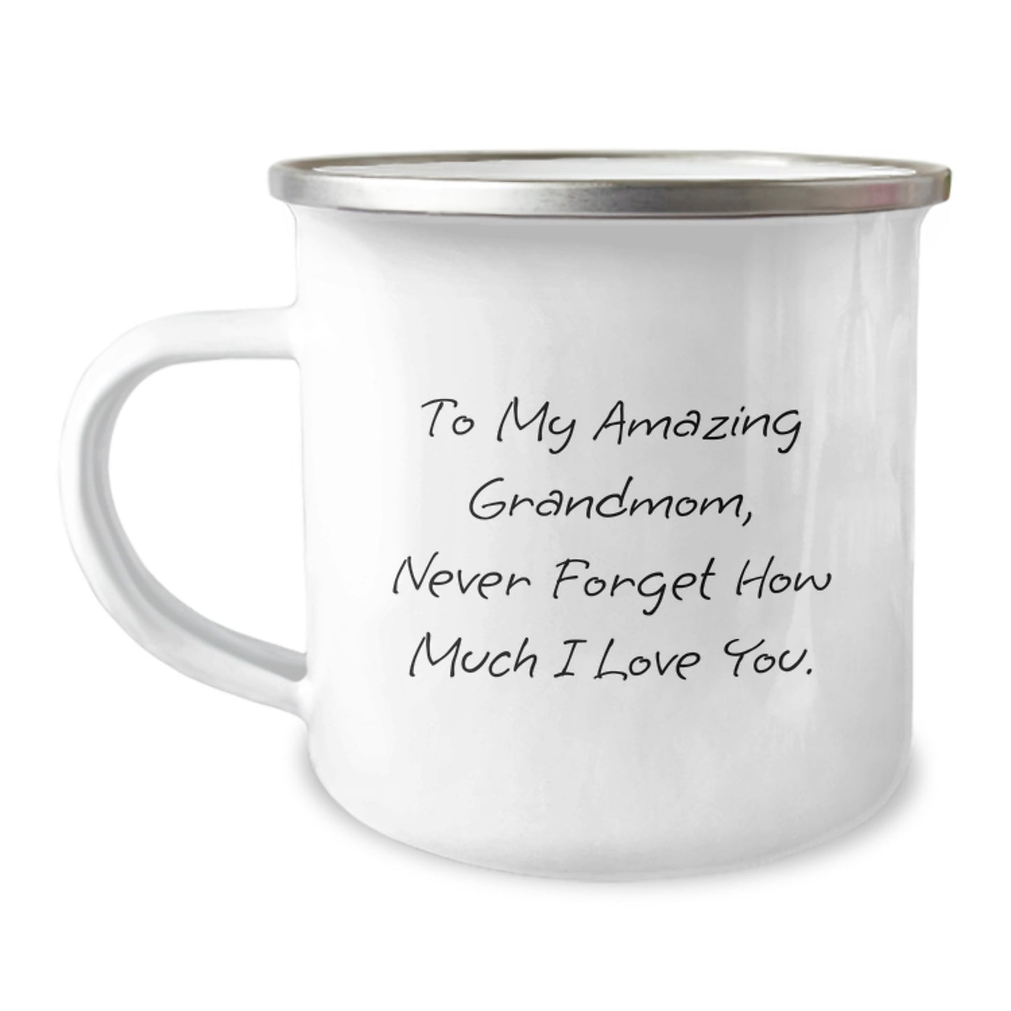 Funny Grandmom Gifts for Her, Camping Mug with Quote 'To My Amazing Grandmom, Never Forget How Much I Love You', Unique Christmas Unique Gifts from Family - Image 1