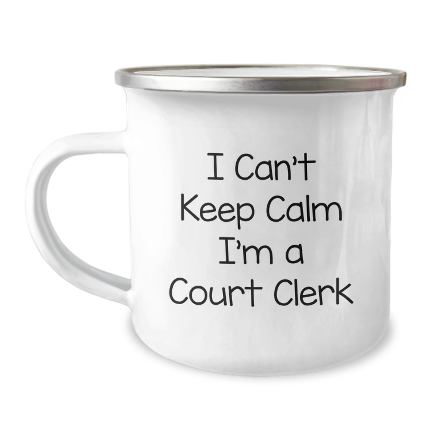 Funny Court Clerk Gifts for Men, Women, Coworkers, and Family - 'I Can't Keep Calm I'm A Court Clerk' Camping Mug for Christmas Unique Gifts - Image 1