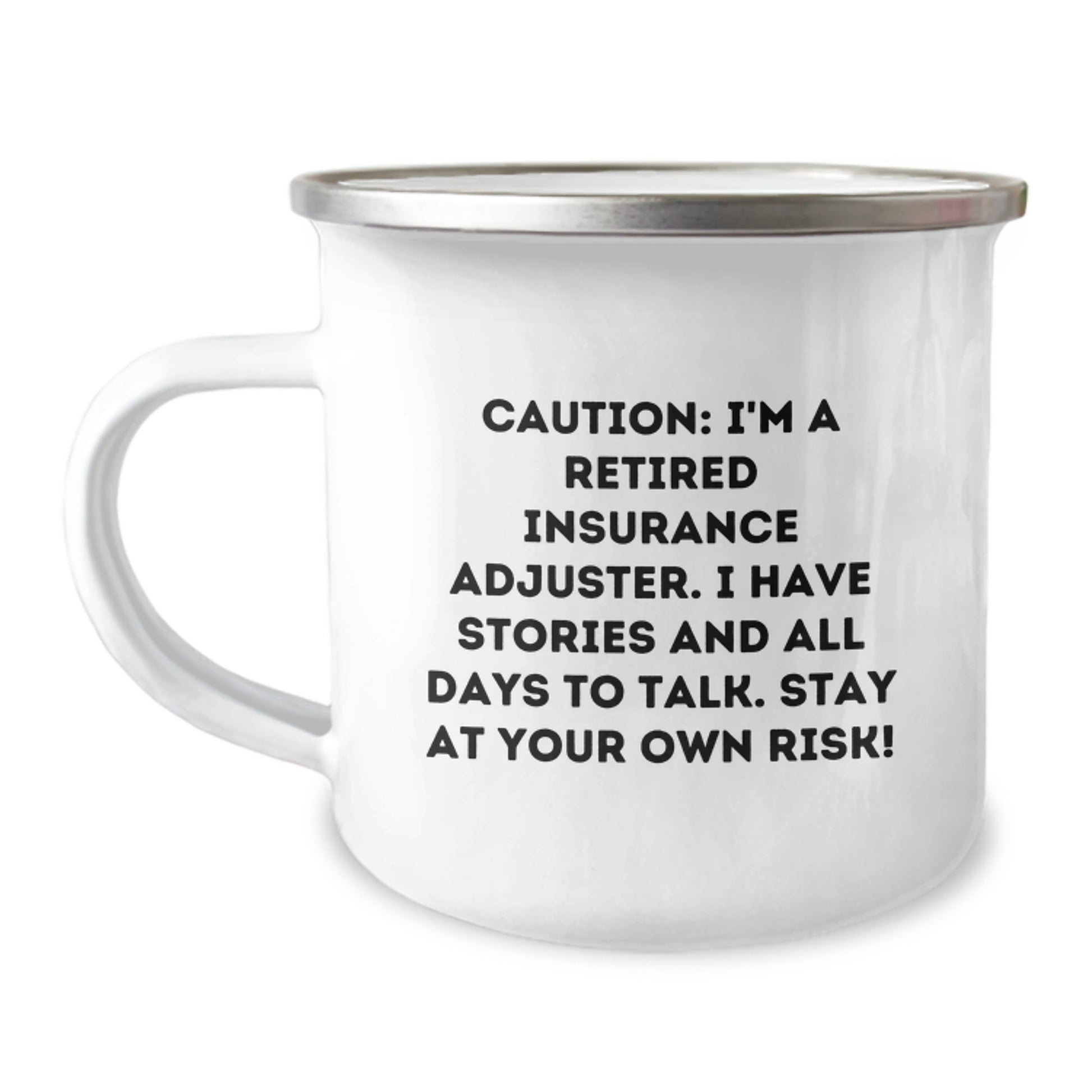 Funny Insurance Adjuster Gifts, Unique Christmas Unique Gifts for Insurance Adjuster Men, Retired Insurance Adjuster Camping Mug - Image 1
