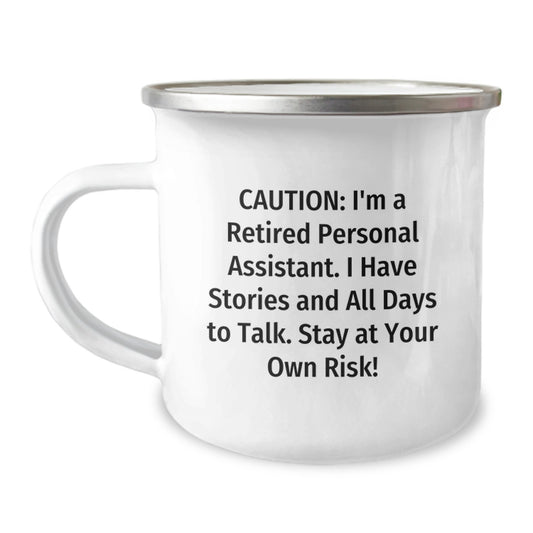 Funny Personal Assistant Gifts, Cute Camping Mug for Christmas, Retired Personal Assistant Story - Image 1