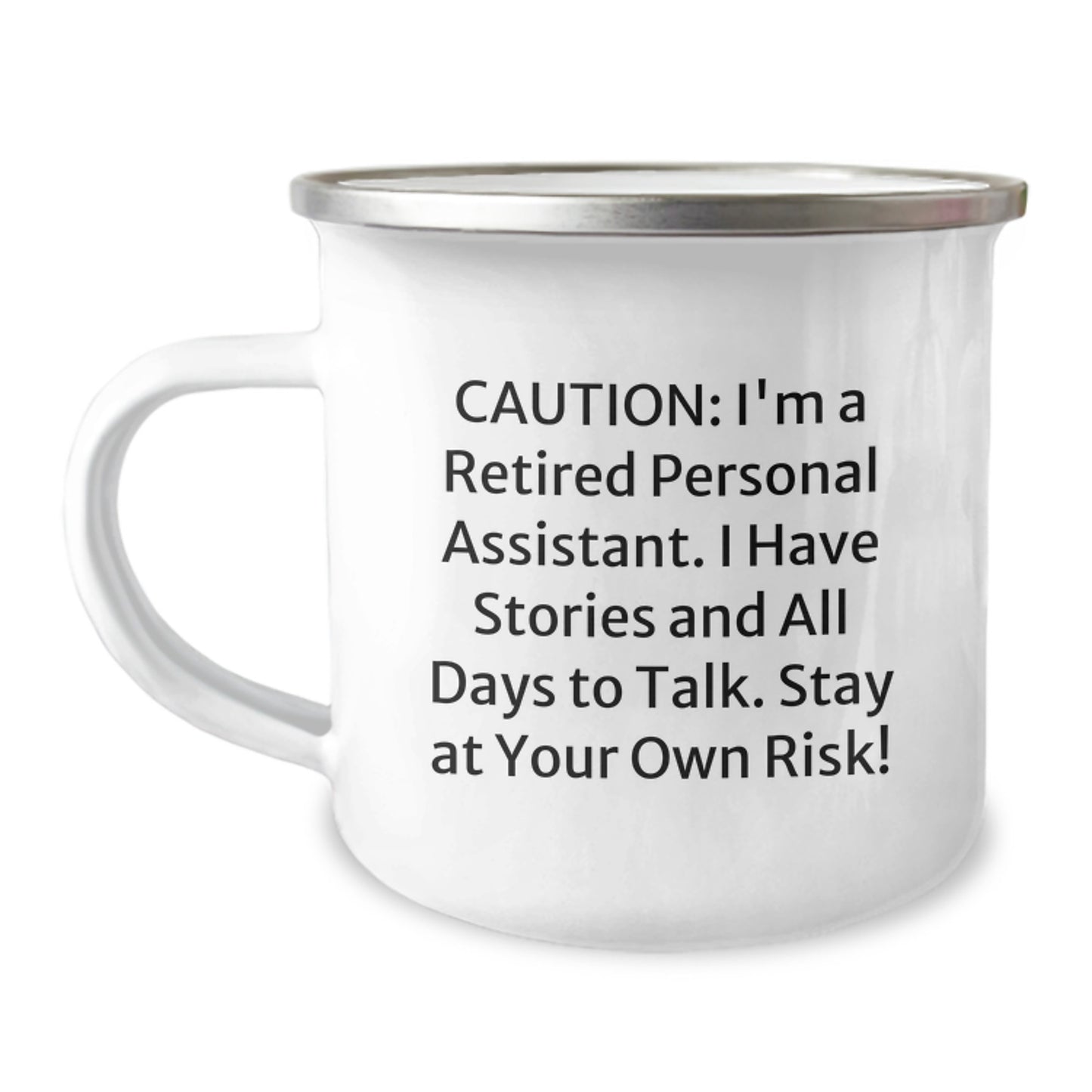 Funny Personal Assistant Gifts from Friends for Men - Camping Mug with Caution Quote - Unique Christmas Unique Gifts - Image 1