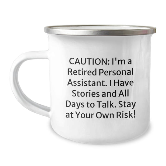 Funny Personal Assistant Gifts from Friends for Men - Camping Mug with Caution Quote - Unique Christmas Unique Gifts - Image 1