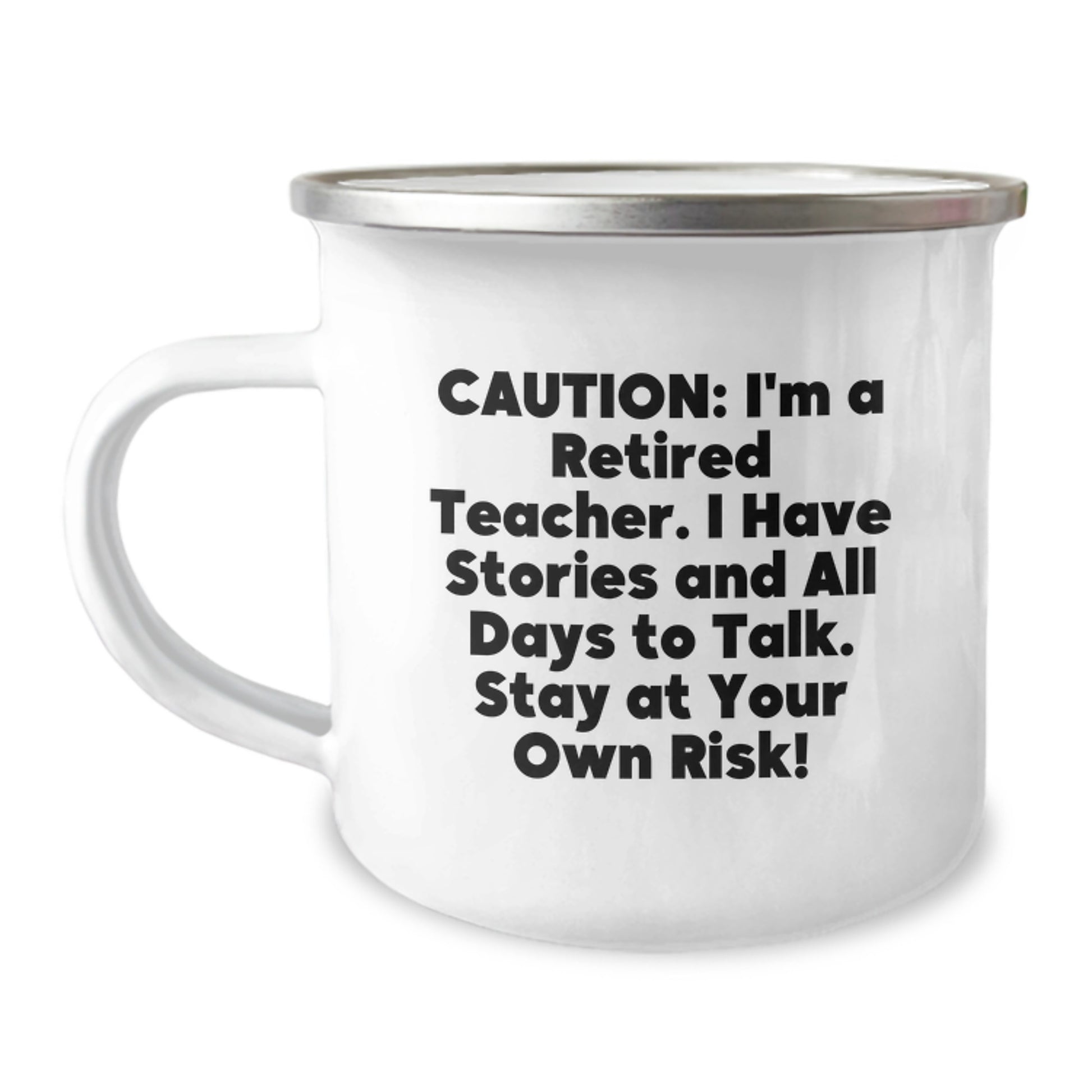 Funny Teacher Gifts for Men and Women - Camping Mug with Caution Quote, Perfect for Christmas Unique Gifts from Friends and Family to Teacher - Image 1