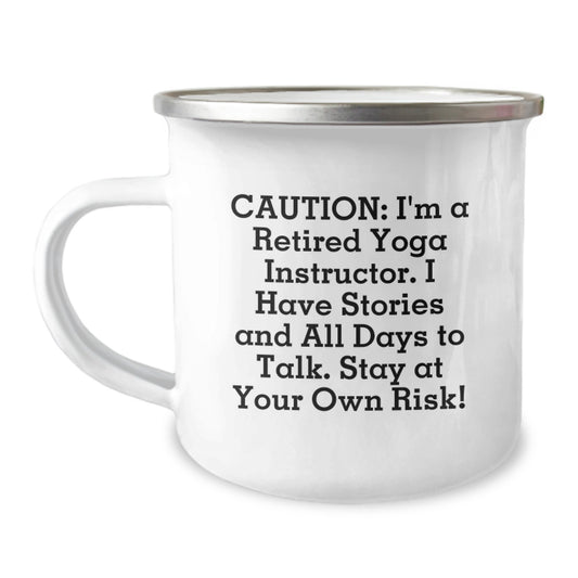 Yoga Instructor Birthday Unique Gifts from Men - Stay At Your Own Risk! Funny Camping Mug for Women Friends - Image 1