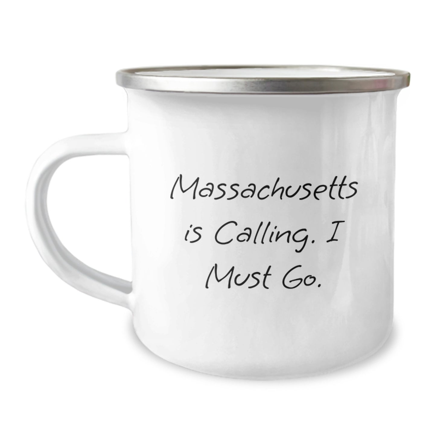 Massachusetts Camping Mug, Funny Quote: 'Massachusetts Is Calling. I Must Go.' Gifts for Friends from Massachusetts, Perfect for Christmas Unique Gifts - Image 1
