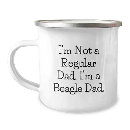 Beagle Dad's Camping Mug, Funny Quote Gifts for Him from Family, Unique Graduation Unique Gifts for Men - Image 1