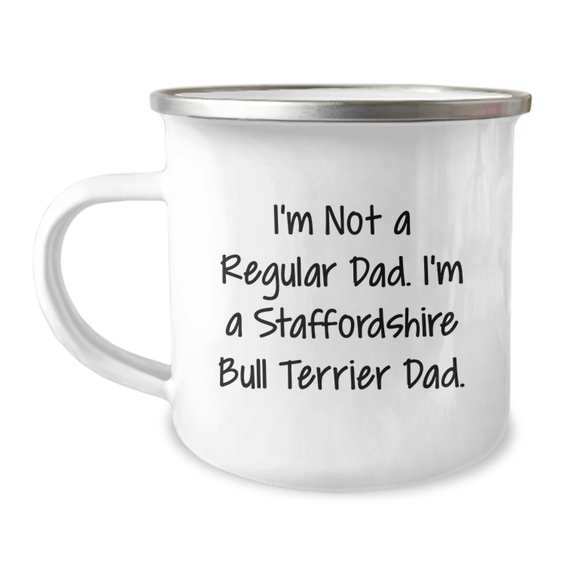 Staffordshire Bull Terrier Dad Gifts for Men - Funny Camping Mug, 'I'm Not A Regular Dad', Unique Christmas Memorable Presents from Family - Image 1
