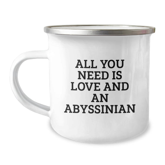 Abyssinian Cat Lover Gifts from Friends and Family - All You Need Is Love And An Abyssinian Christmas Unique Mug - Image 1