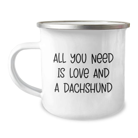 Dachshund Dog Lovers Christmas Camping Mug Gifts from Friends and Family for Dachshund Dog Enthusiasts with Funny Quote - Image 1