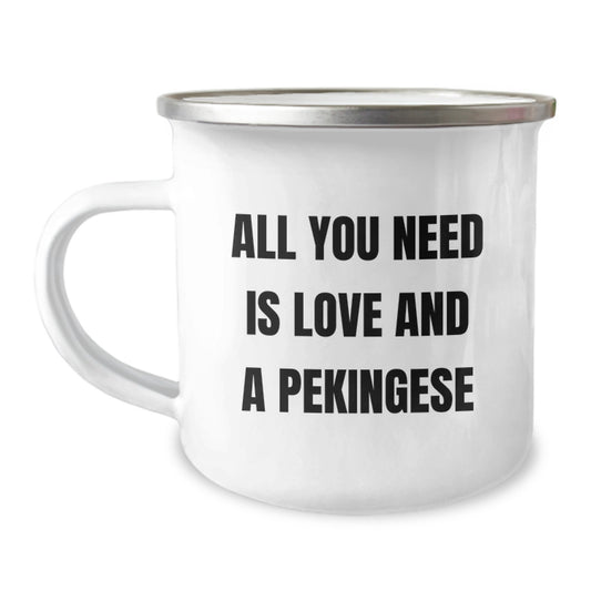 Unique Pekingese Dog Camping Mug Gifts from Friends on Christmas - Image 1