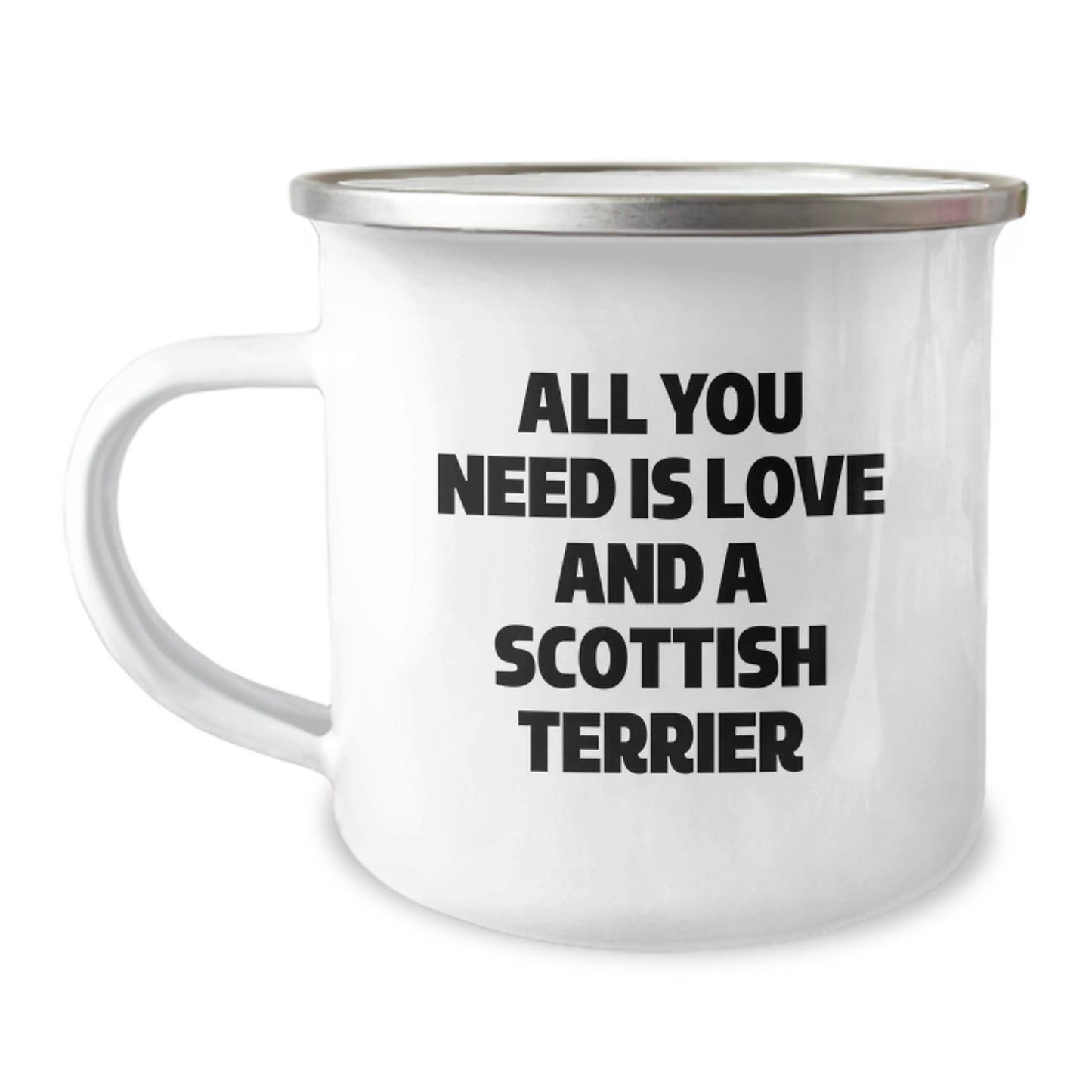 Funny Scottish Terrier Dog Gifts from Men to Friends Who Love Camping Mugs with All You Need Is Love And A Scottish Terrier Quote for Christmas Unique Gifts - Image 1