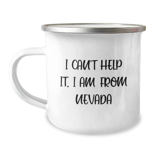 Gifts from Men to Friends in Nevada with Funny Camping Mug - I Can't Help It. I Am From Nevada Christmas Unique Gifts - Image 1