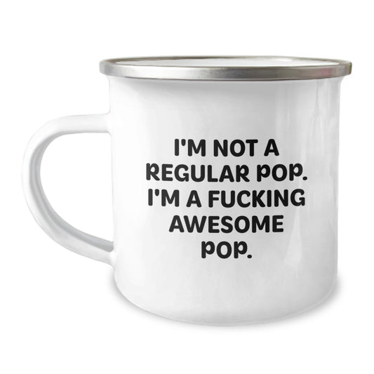 Funny Pop Camping Mug Gifts from Friends and Family for Men and Women - Christmas Unique Pop Mugs for Coffee or Tea Lovers - I'm Not A Regular Pop - Image 1
