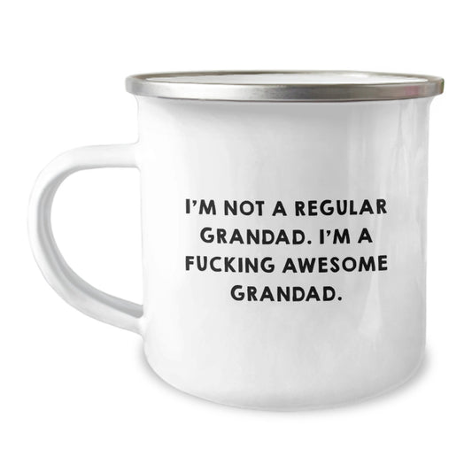 Funny Grandad Camping Mugs, Gifts from Family to Grandad, Unique Christmas Unique Gifts for Men Dad Grandad, I'm Not A Regular Grandad. I'm A F--king Awesome Grandad. - Image 1