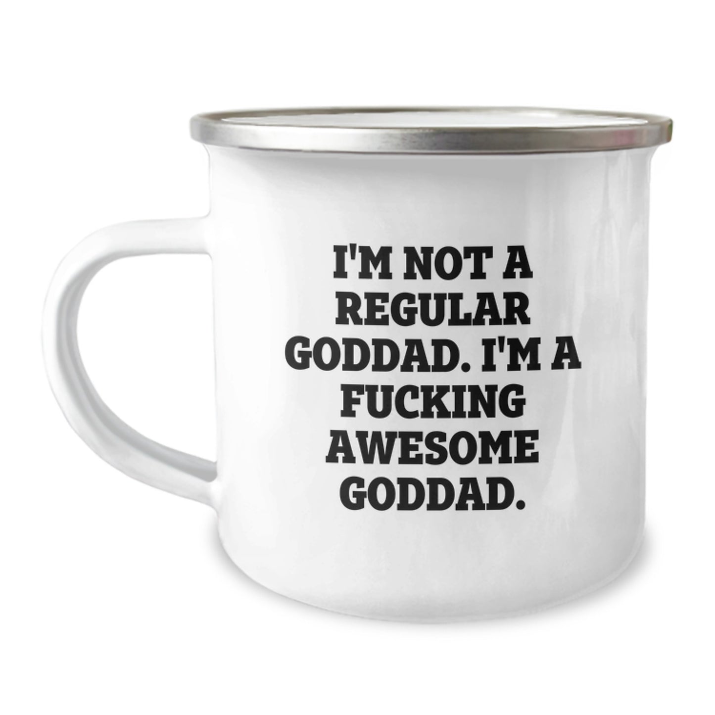 Funny Goddad Gifts for Men from Awesome Goddads - I'm Not a Regular Goddad, I'm a F--king Awesome Goddad Camping Mug for Christmas - Image 1