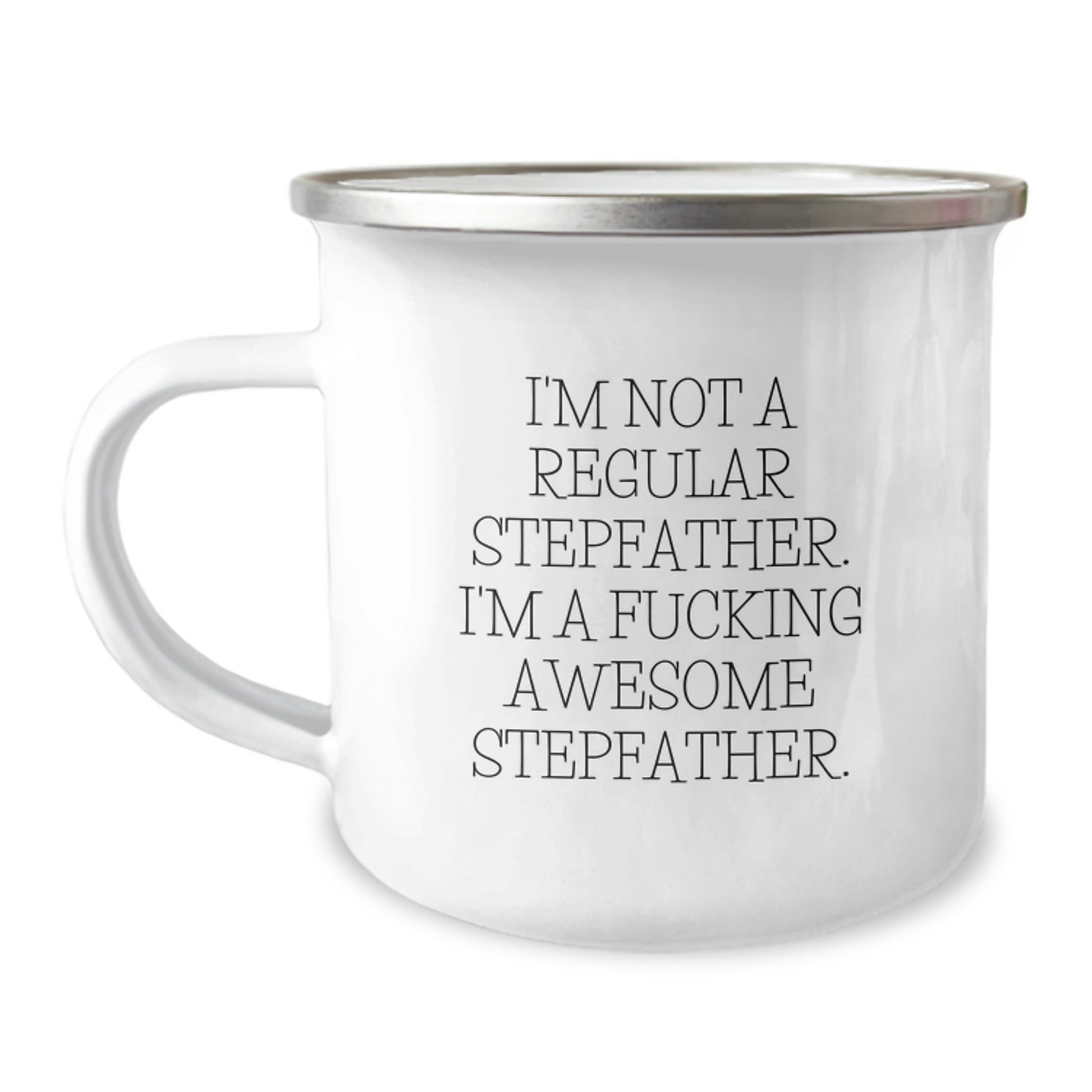 Funny Stepfather Gifts from Men, Unique Camping Mug for Stepfather, 'I'm Not A Regular Stepfather' Christmas Unique Gifts - Image 1