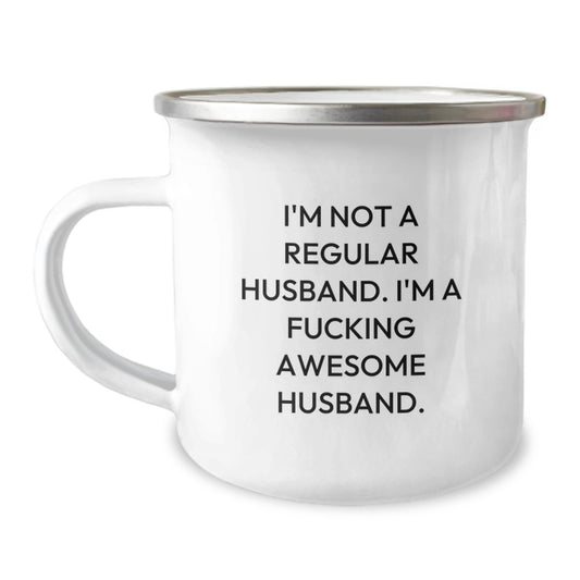 Funny Husband Gifts for Him, Camping Mugs for Husband, Unique Christmas Unique Gifts from Friends for Awesome Husband - Image 1
