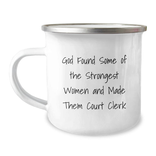 Funny Court Clerk Quote Gifts from Men to Court Clerks, Personalized Christmas Unique Gifts for Women, Court Clerk Camping Mug 12 oz - Image 1