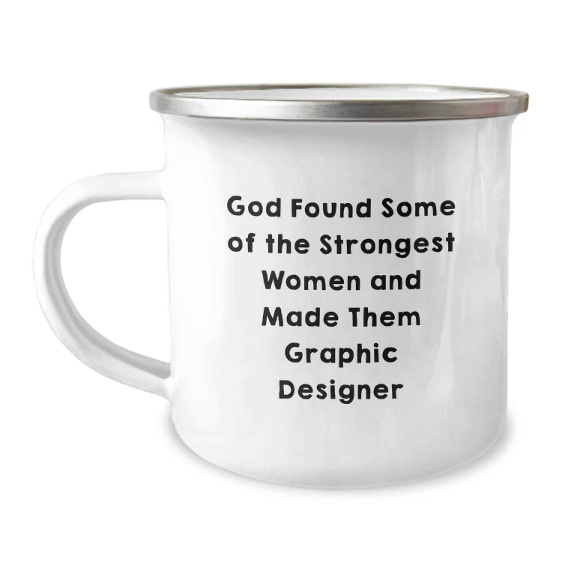 Funny Quote Graphic Designer Gifts, Christmas Unique Mugs for Men Women Friends Coworkers Family, Camping Mug 12 oz Stainless Steel Enamel Finish - Image 1