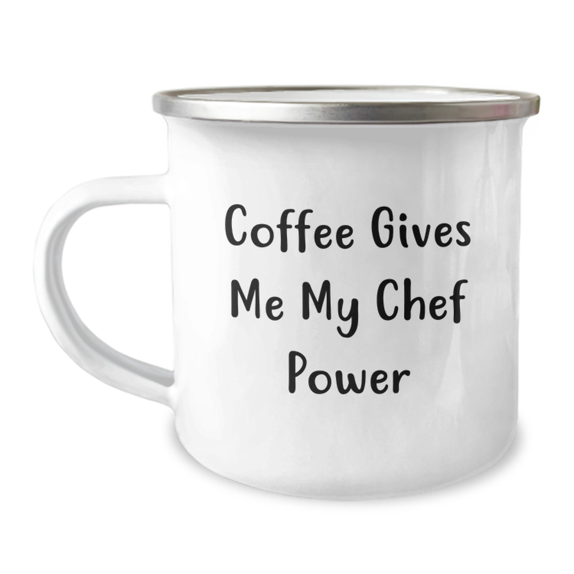 Funny Chef Gifts from Friends, Christmas Unique Gifts for Chef Men Stainless Steel Camping Mug Coffee Lover, Funny Quote 'Coffee Gives Me My Chef Power' - Image 1