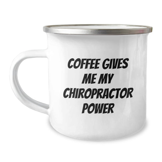 Funny Chiropractor Gifts for Him - Coffee Gives Me My Chiropractor Power Camping Mug for Chiropractor Lover, Unique Christmas Unique Gifts from Friends for Chiropractor - Image 1