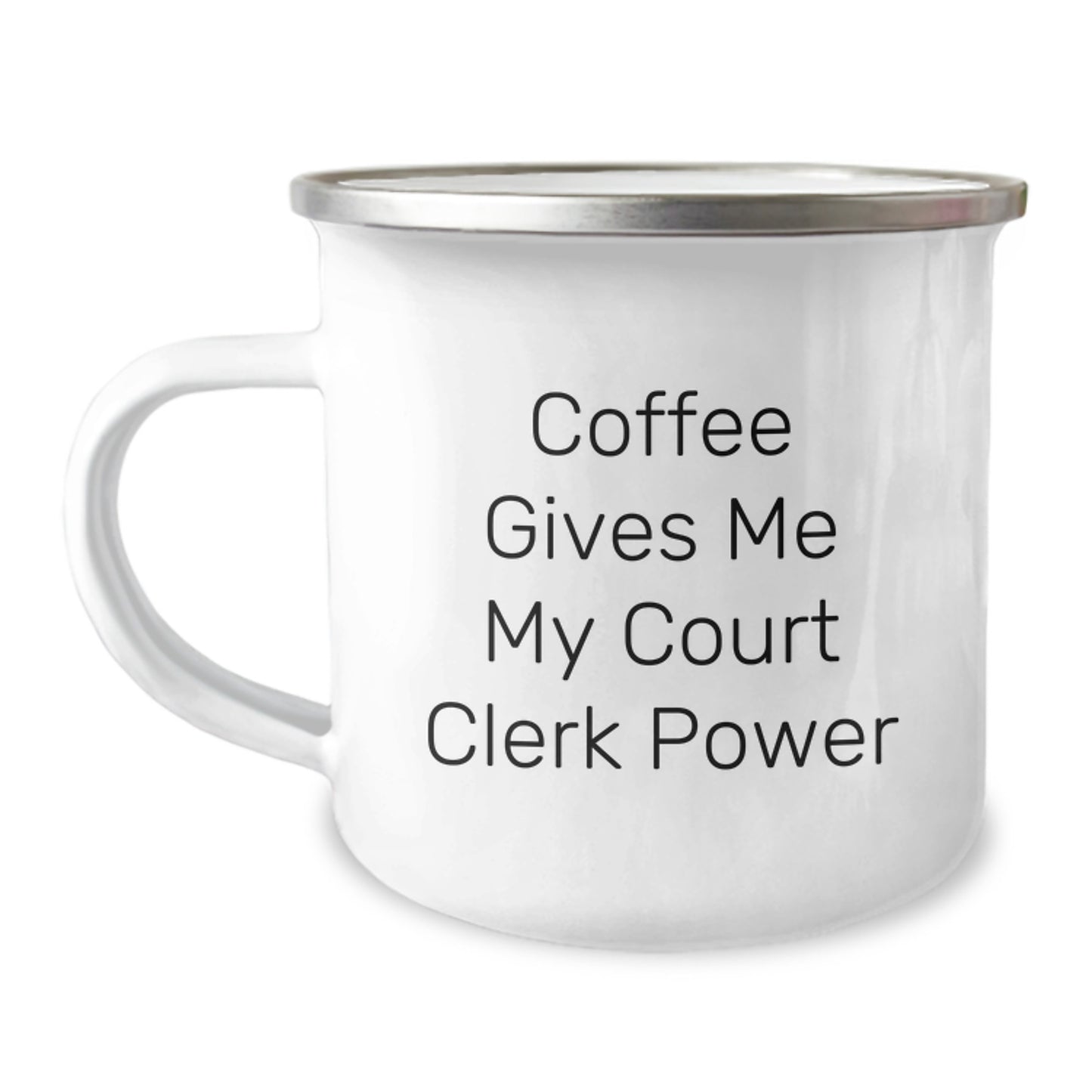 Coffee Fueled Court Clerk Gifts, Funny Court Clerk Camping Mug, Birthday Unique Gifts from Friends to Court Clerks - Image 1