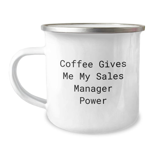 Funny Sales Manager Gifts, Christmas Unique Mug for Men, Women, Friends, Coworkers, Family 'Coffee Gives Me My Sales Manager Power' - Image 1