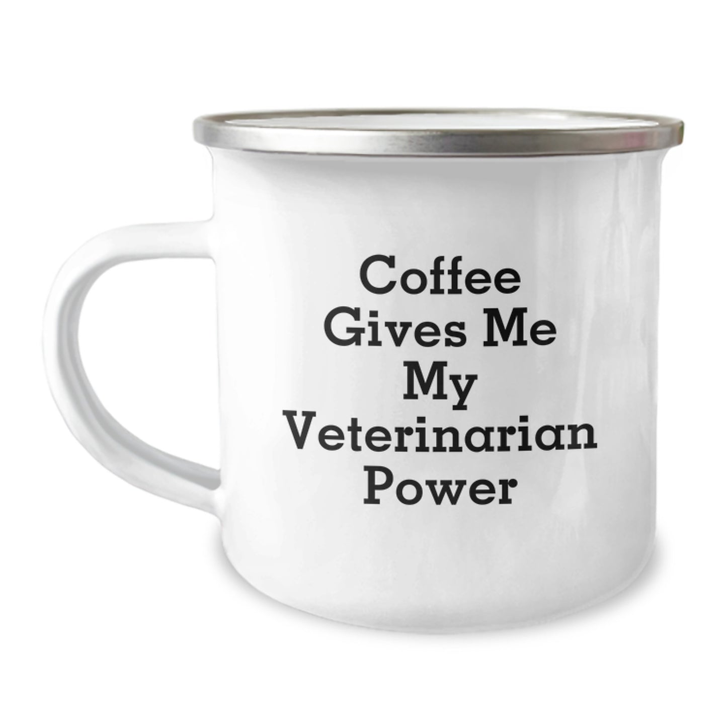 Funny Veterinarian Gifts from Friends, Unique Camping Mug for Veterinarian Power, Graduation Unique Gifts for Veterinarians, 'Coffee Gives Me My Veterinarian Power' - Image 1