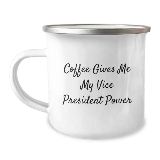 Vice President Gifts from Friends, Funny Coffee Mug for Men, 'Coffee Gives Me My Vice President Power' Graduation Unique Gifts - Image 1