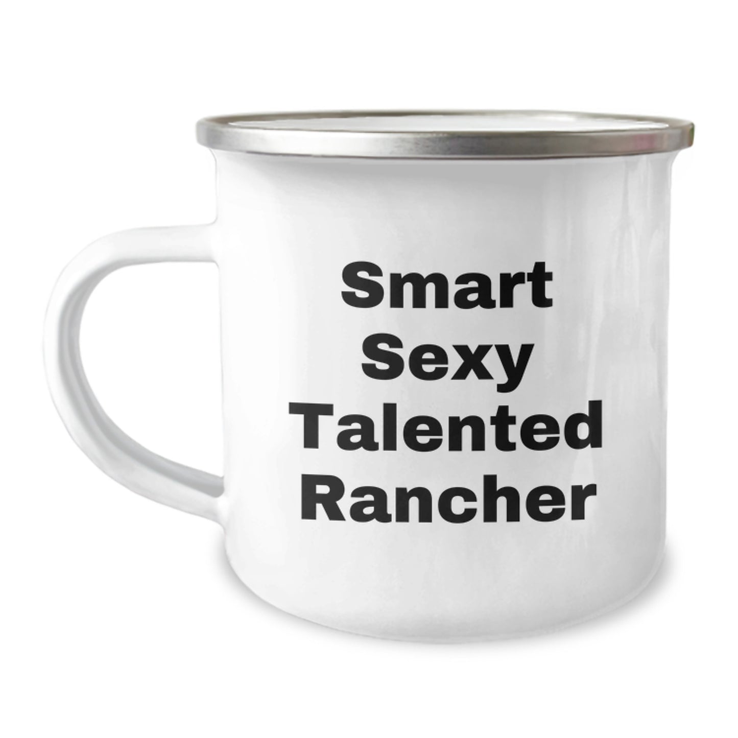 Funny Rancher Christmas Unique Gifts for Men, Smart Sexy Talented Rancher Quotes on Camping Mug, Gifts from Family - Image 1