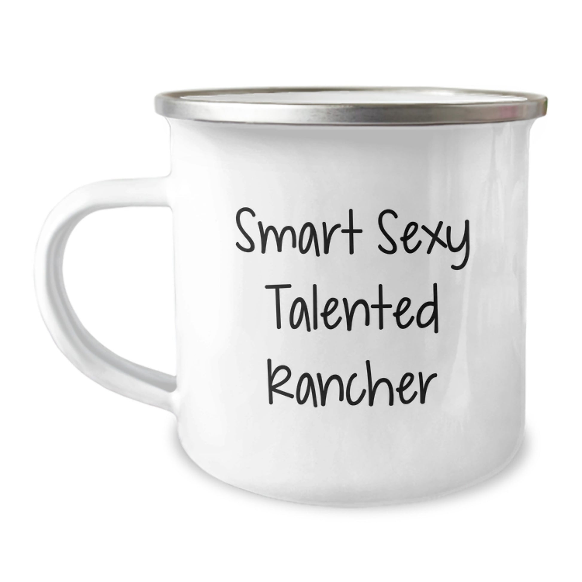 Funny Rancher Gifts from Friends, Unique Camping Mug for Men, Christmas Unique Gifts, 'Smart Sexy Talented Rancher' Quote - Image 1