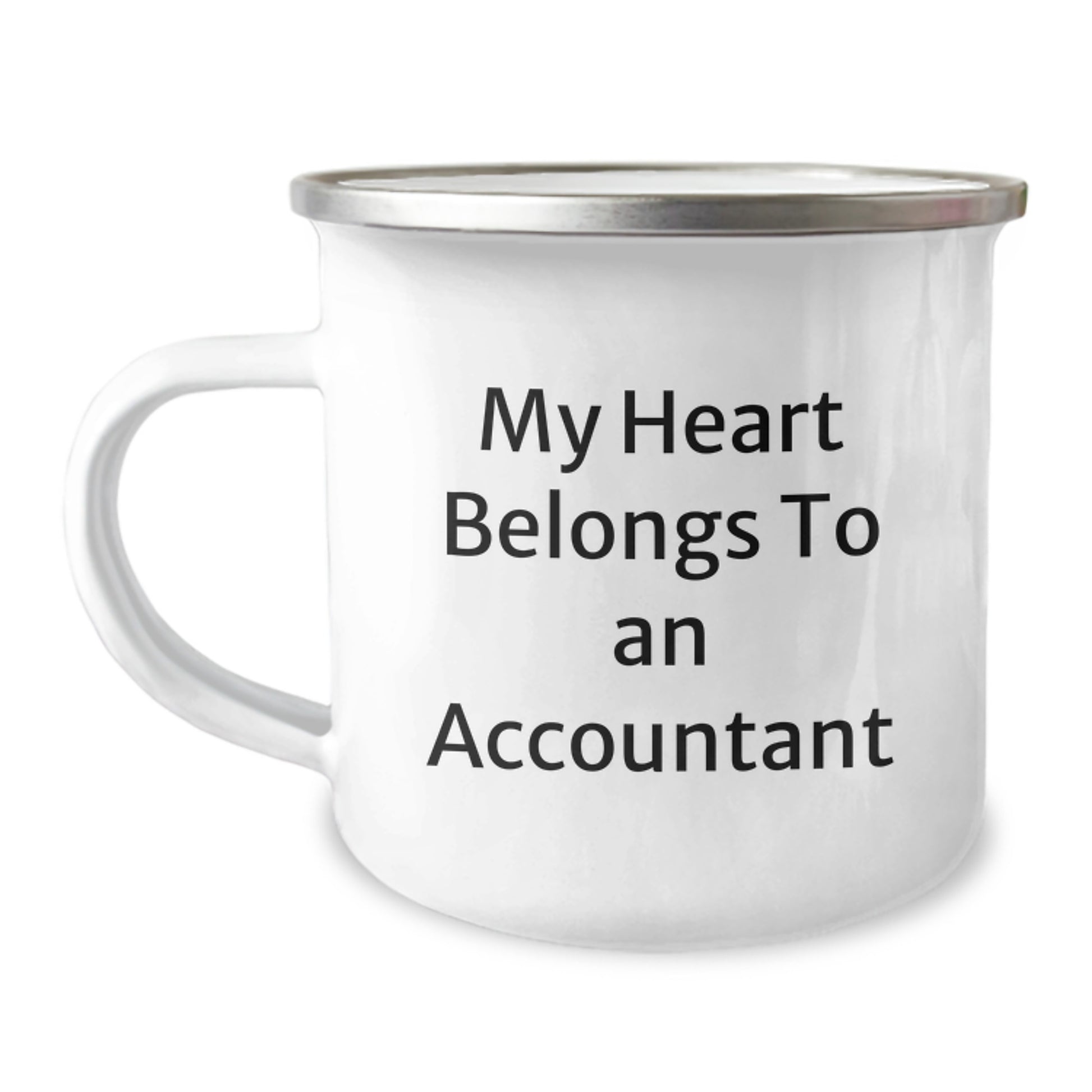 Funny Accountant Gifts, 'My Heart Belongs To An Accountant' Camping Mug for Accountant Men - Christmas Unique Gifts from Coworkers to Accountants - Image 1