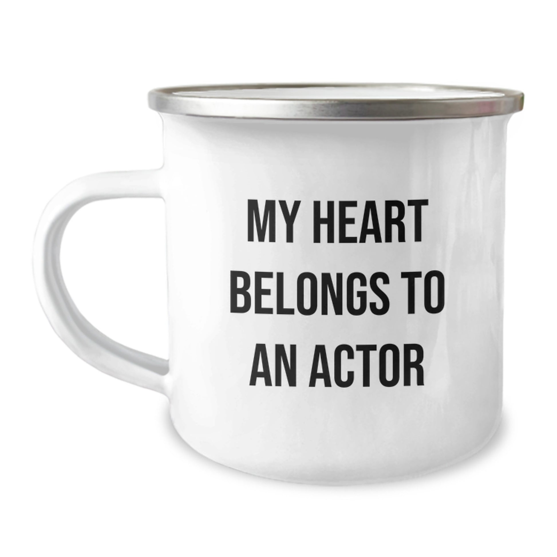 Funny Actor Gifts for Men - My Heart Belongs To An Actor, Christmas Unique Mug, Camping Mug for Friends Family - Image 1