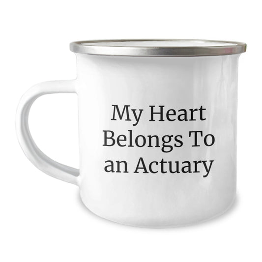Funny Actuary Gifts for Him, Christmas Unique Mugs for Actuary Friends, My Heart Belongs To An Actuary - Image 1