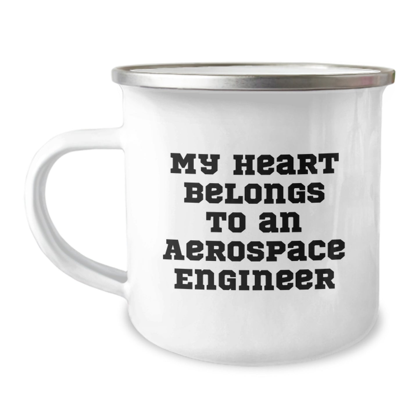Funny Aerospace Engineer Gifts from Friends, Christmas Unique Gifts for Men, Camping Mug with My Heart Belongs To An Aerospace Engineer - Image 1