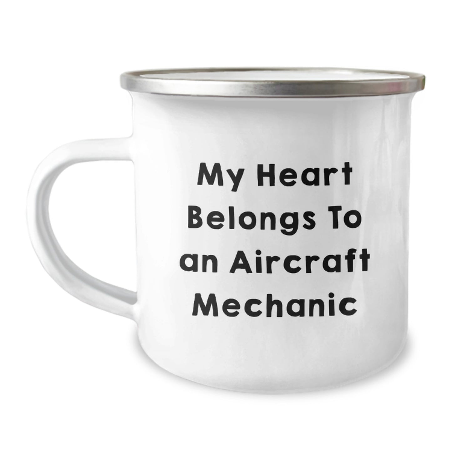 Funny Gifts from Family to Aircraft Mechanic Men - My Heart Belongs To An Aircraft Mechanic Christmas Unique Mugs for Him - Image 1